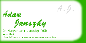 adam janszky business card