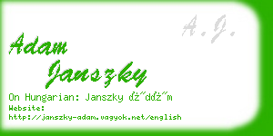 adam janszky business card